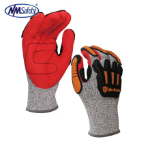 NMSAFETY working gloves  coated  nitrile sandy  , TPR chips anti impact gloves and anti Cut gloves